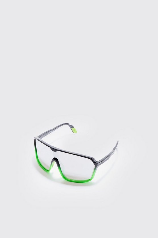 Schwarze Visier-Sonnenbrille