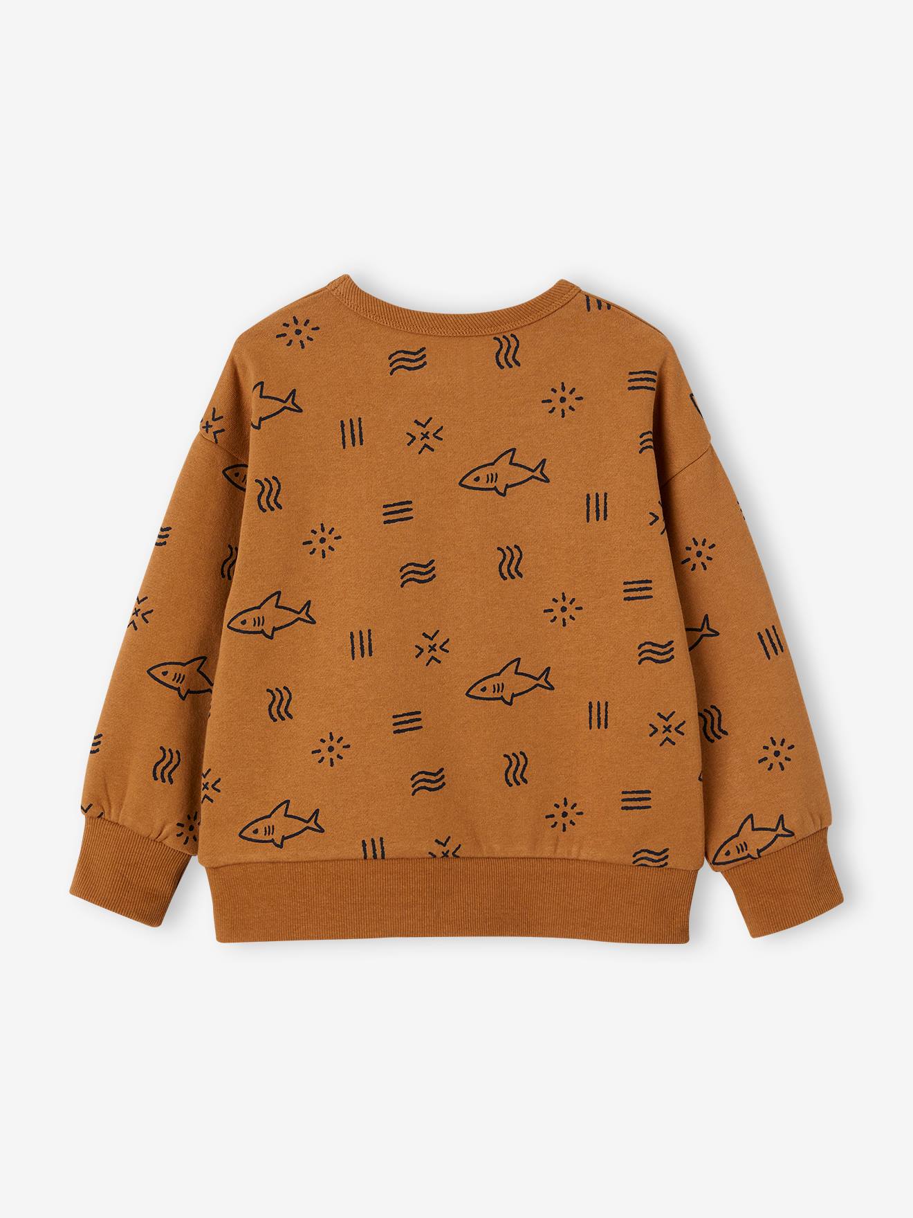 Vertbaudet Jungen Sweatshirt mit Recycling-Polyester - karamell hai