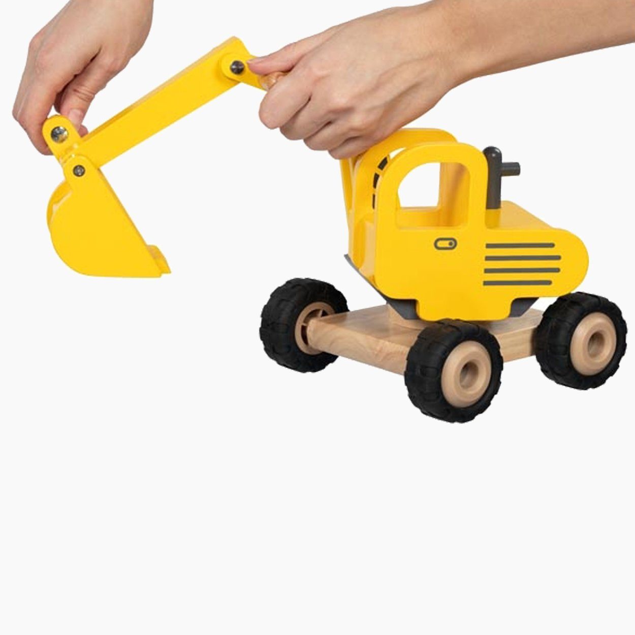 goki Spielzeug-Bagger Holz Bagger Goki, Aus Holz gefertigt.