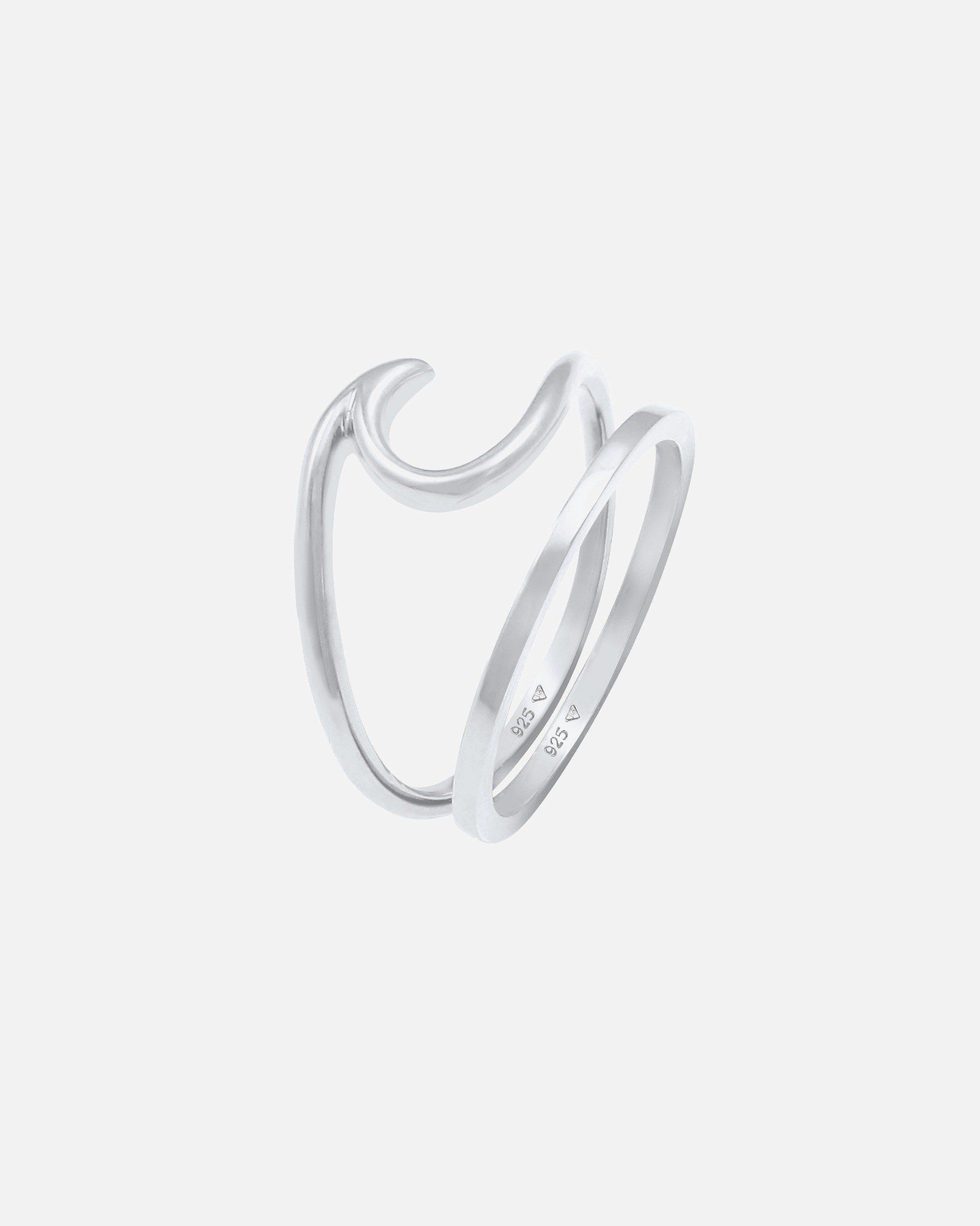 Conjunto básico de mujer Elli con estampado de olas marítimas en plata de ley 925.