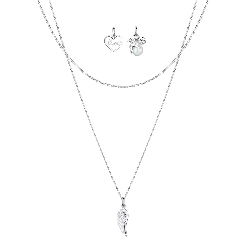 Elli Elli Collier Femme Pendentif Angeable avec des Perles d'Eau Douce en Argent Sterl collier