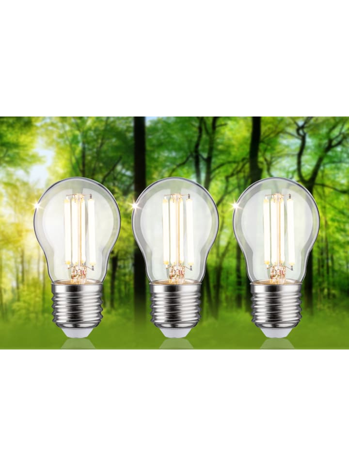 paulmann Eco-Line Filament 230V LED Tropfen E27 3er-Set  80 mm 525lm 2,5W 3000K  Klar A günstig kaufen onesize
