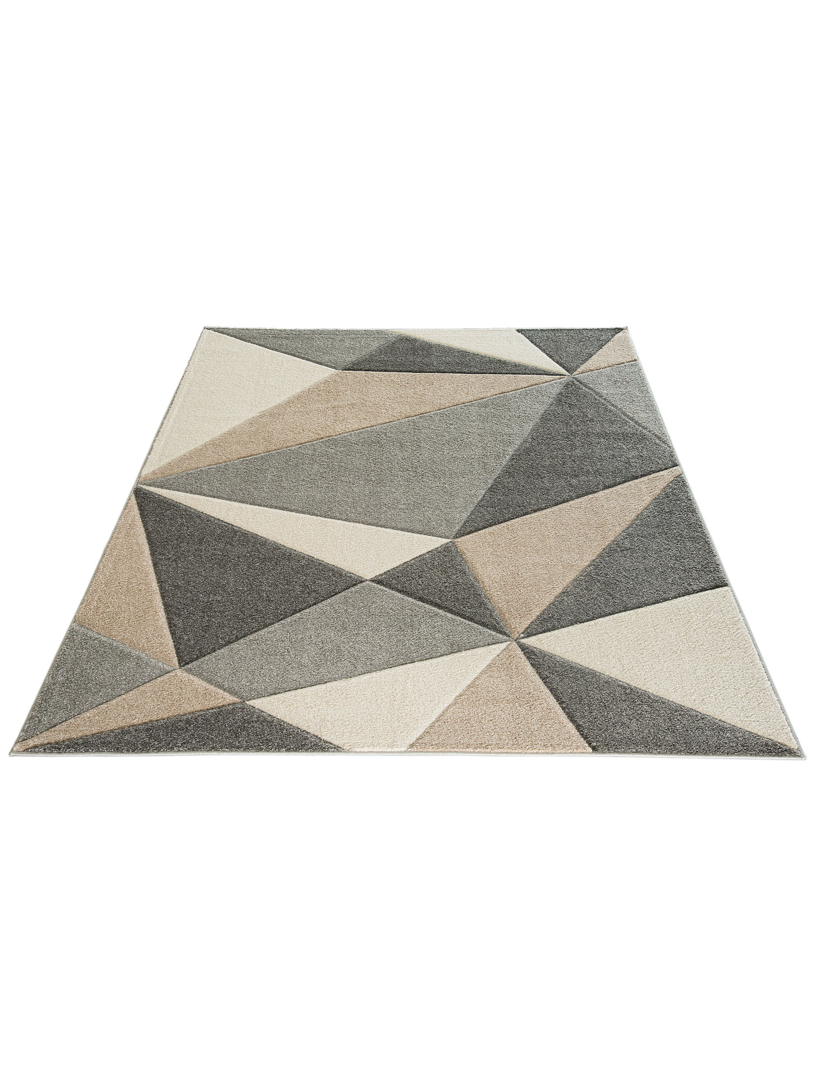 Triogona Moderner Teppich, Grau/Beige
