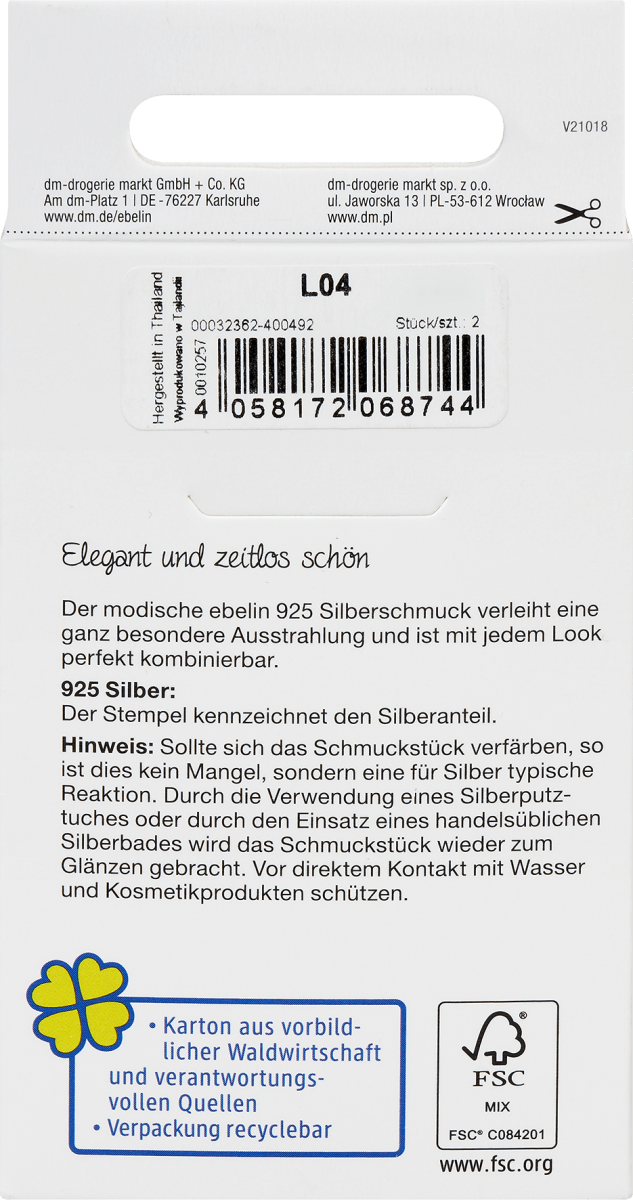 Ohrstecker Strassstein 925 Silber, 2 St