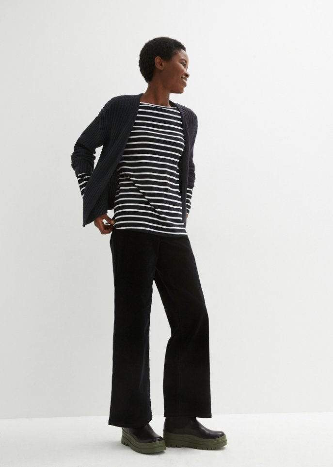 Offene Strickjacke, verkürzt