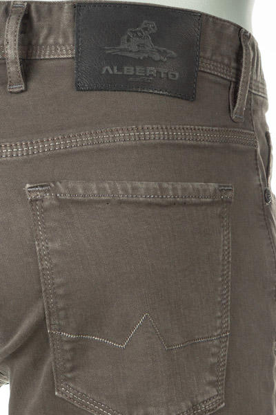 Alberto, Jeans Pipe, Regular Fit, Baumwolle T400®, dunkelbraun