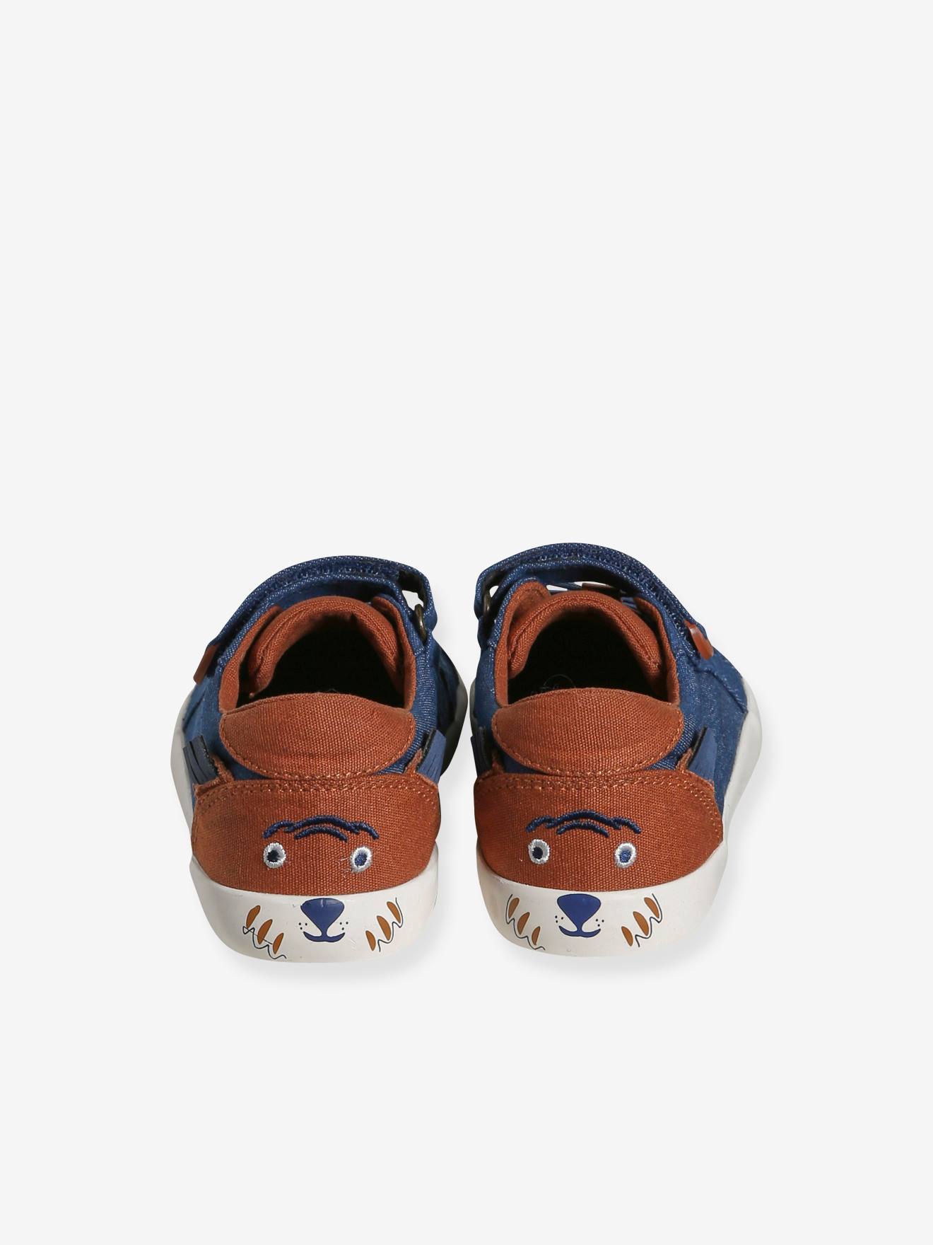 Vertbaudet Kinder Stoff-Sneakers mit Anziehtrick - jeansblau