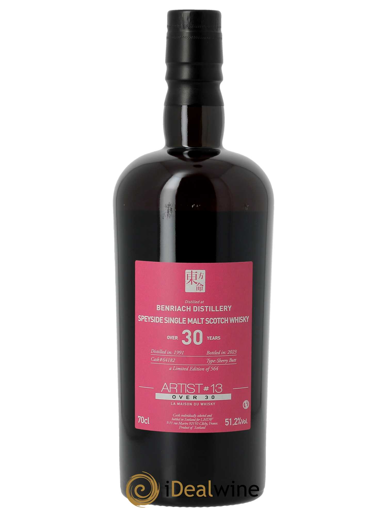 Whisky Benriach Artist 13 Over 30 Spirits Shop Selection  1991 - Lot de 1 Bouteille