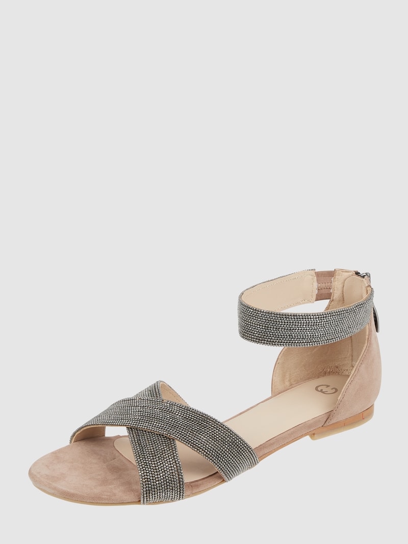 Sandalen aus Leder in taupe