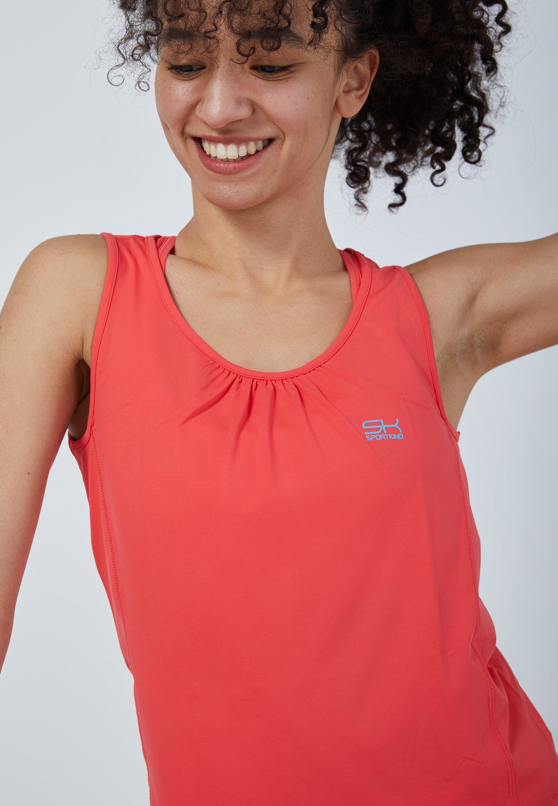 SPORTKIND Funktionstop Tennis Loose Fit Tanktop Mädchen & Damen pfirsich