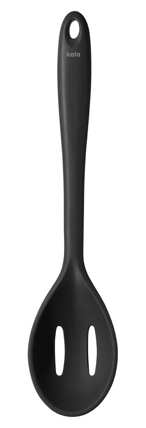 kela Auflaufform Servierlöffel TOM, Schwarz, B 6 cm, L 28 cm, Silikon