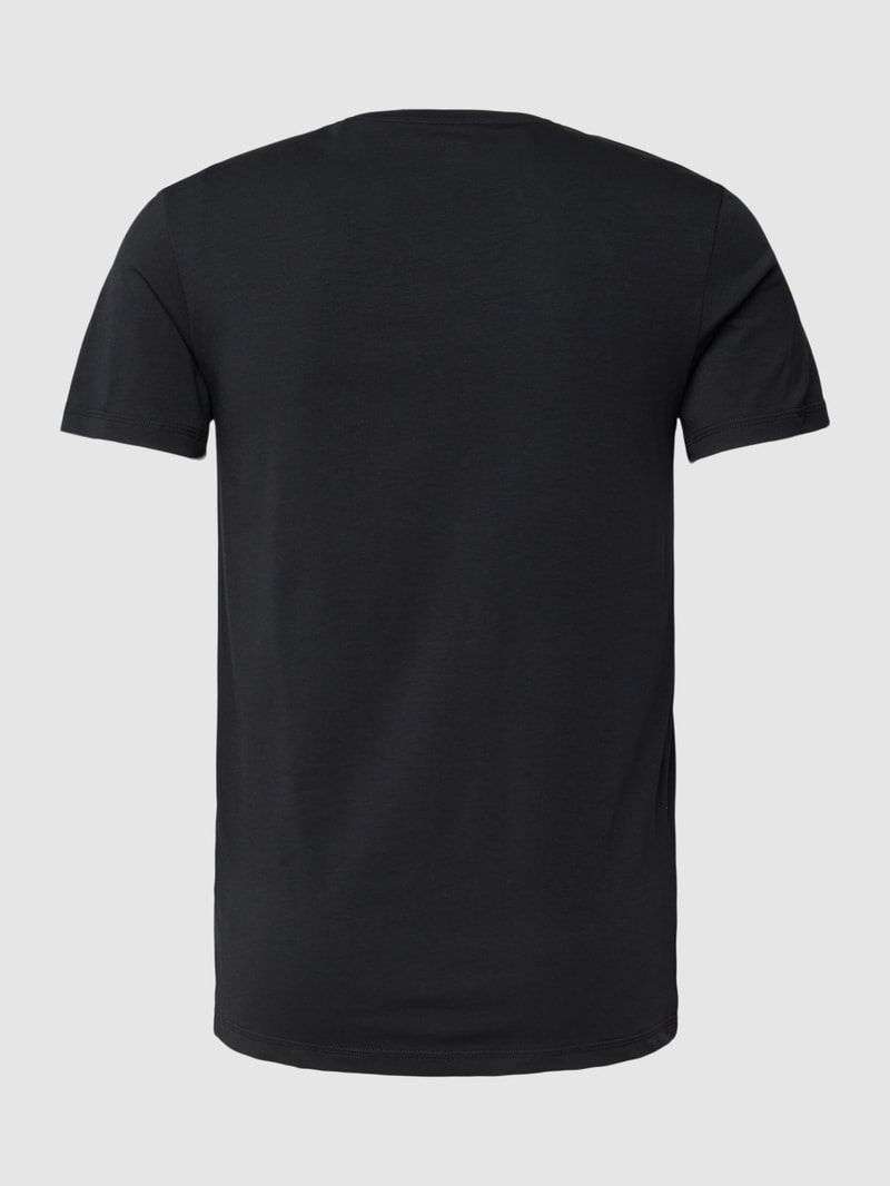 T-Shirt mit V-Ausschnitt Modell 'CALEB HERO' im 2er-Pack in schwarz