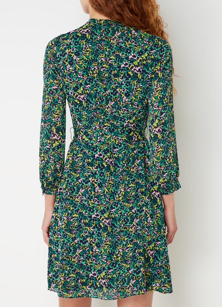 Abito corto a blusa Hobbs con stampa floreale e cintura da annodare