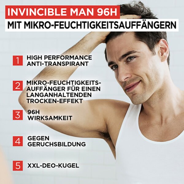 L'Oréal Paris Men Expert Invincible Man 96H Deodorant Roll-On