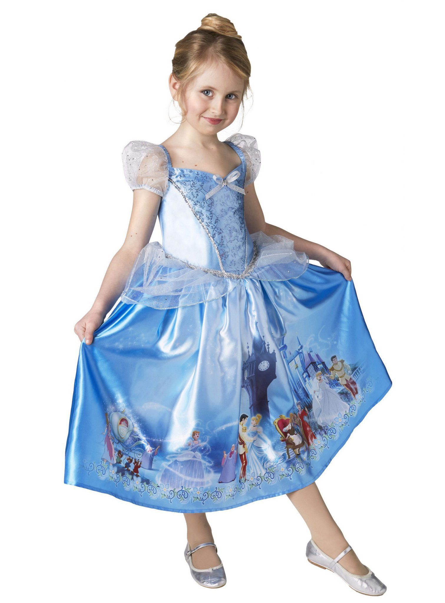 Rubie´s Kostüm  Prinzessin Cinderella Dream Kinderkostüm, Traumhaftes Prinzessinnenkleid mit Szenen aus dem -Spielfilm