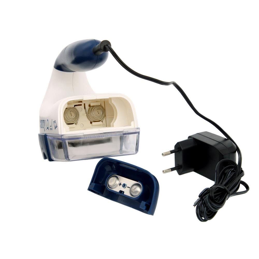 Camry Fusselrasierer CR 9606, große Klinge, Batterie, elektrisch, aus Edelstahl, Pilling, Fusselentferner, Weiß / Blau