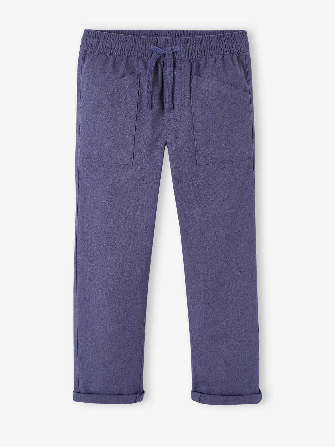 Vertbaudet Weite Jungen Hose mit Schlupfbund - schieferblau