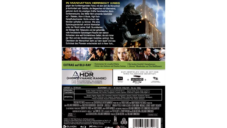 Godzilla (1998) (Remastered)  (4K Ultra HD) (+ Blu-ray)
