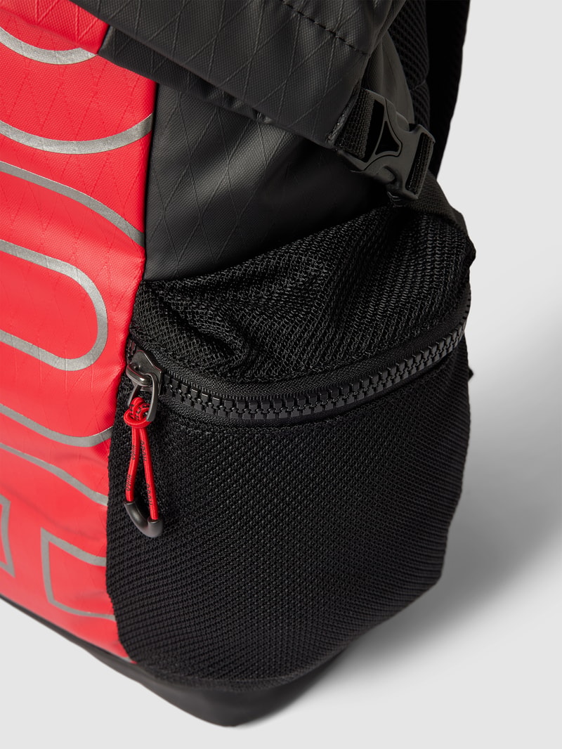 Rucksack mit Label-Print Modell 'Brady' in rot