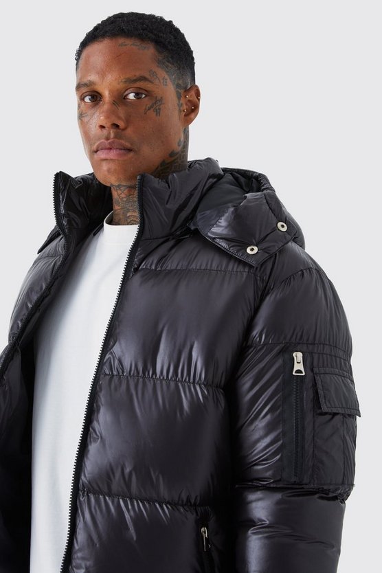 Hochglänzende gepolsterte Steppjacke
