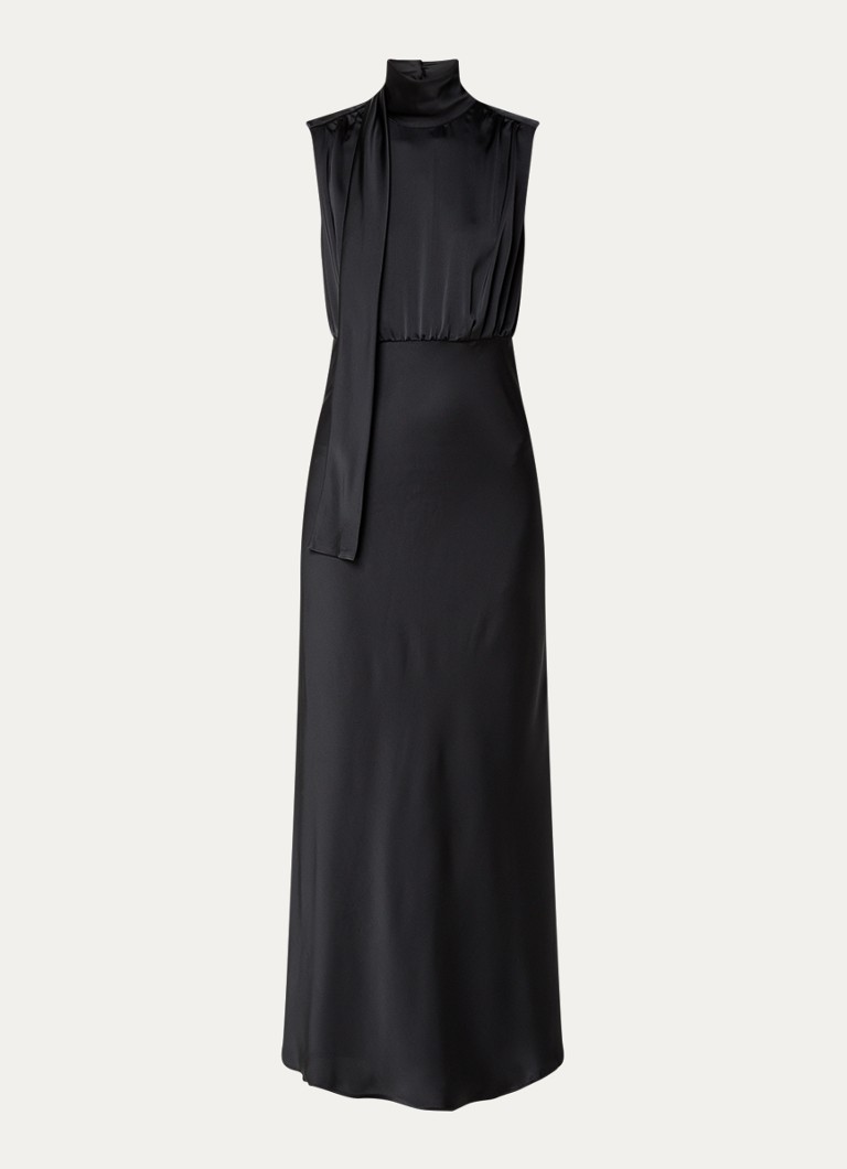 Rochie lungă din satin HUGO BOSS cu crăpătură
