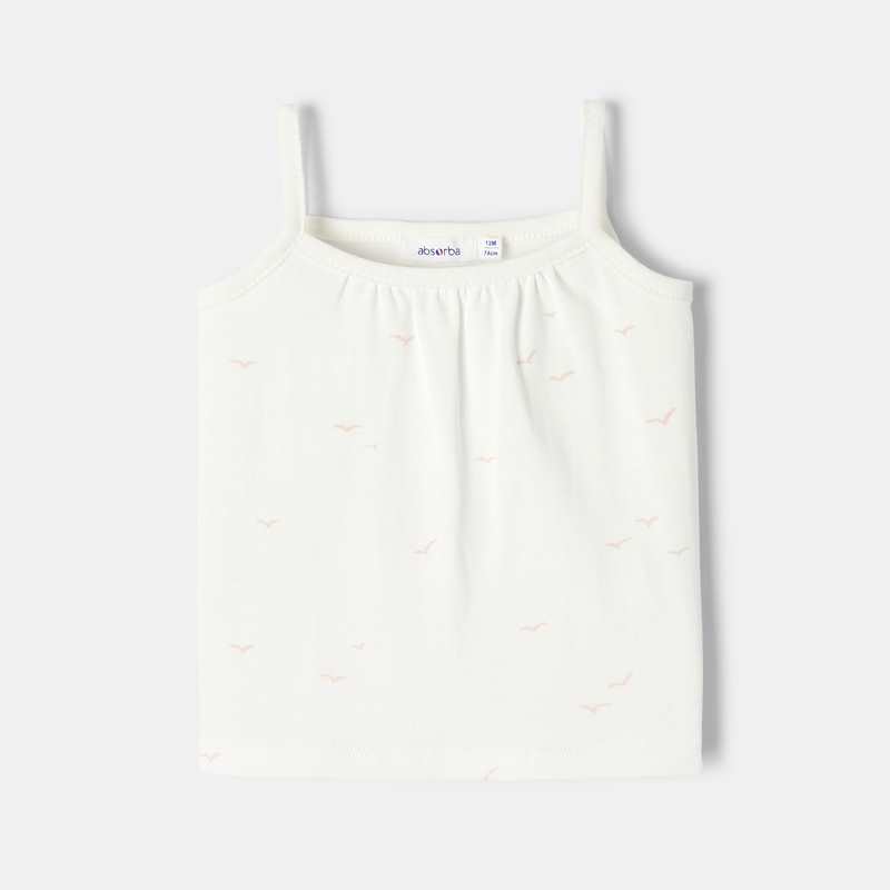 Débardeur en coton bio rose bébé fille Absorba