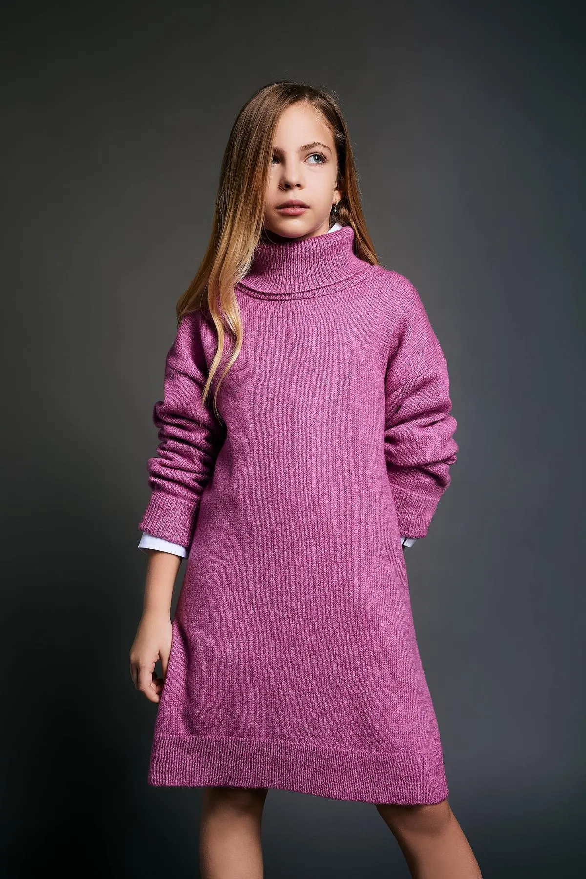 DeFacto  Langarm-Strickkleid mit Rollkragen für Mädchen