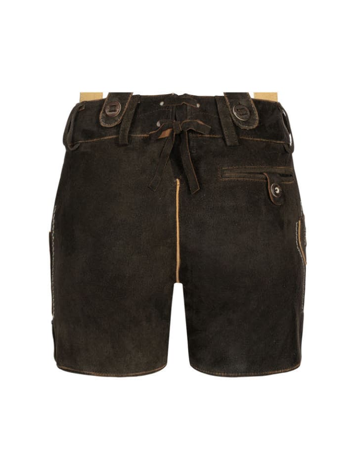 Nübler Lederhose Hotpants Fanny in Altschwarz günstig kaufen