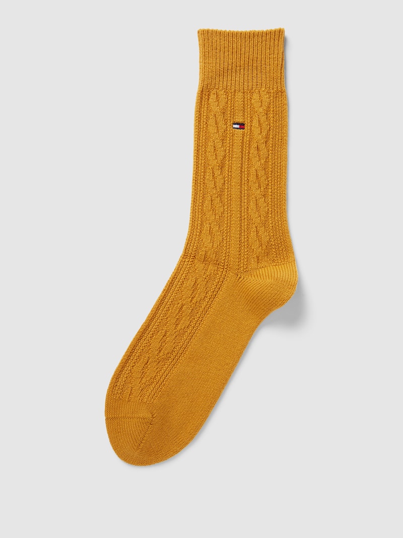 Socken mit Zopfmuster Modell 'CABLE' in beige