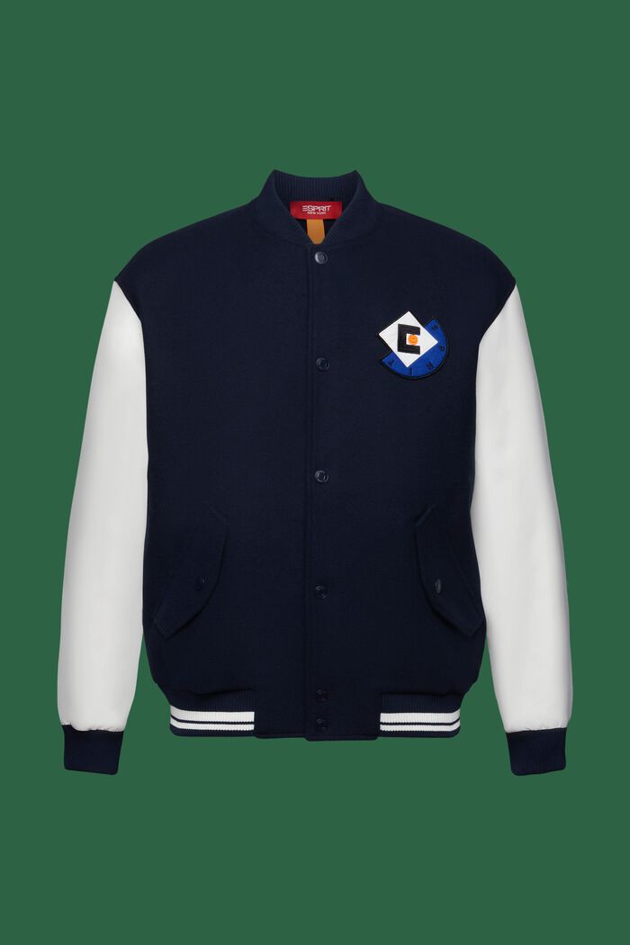 Collegejacke aus Wollmix mit Logo-Patch