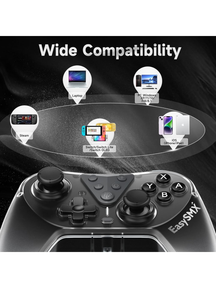 Almina Switch Pro Controller, kabelloser Switch-Controller in Schwarz günstig kaufen onesize