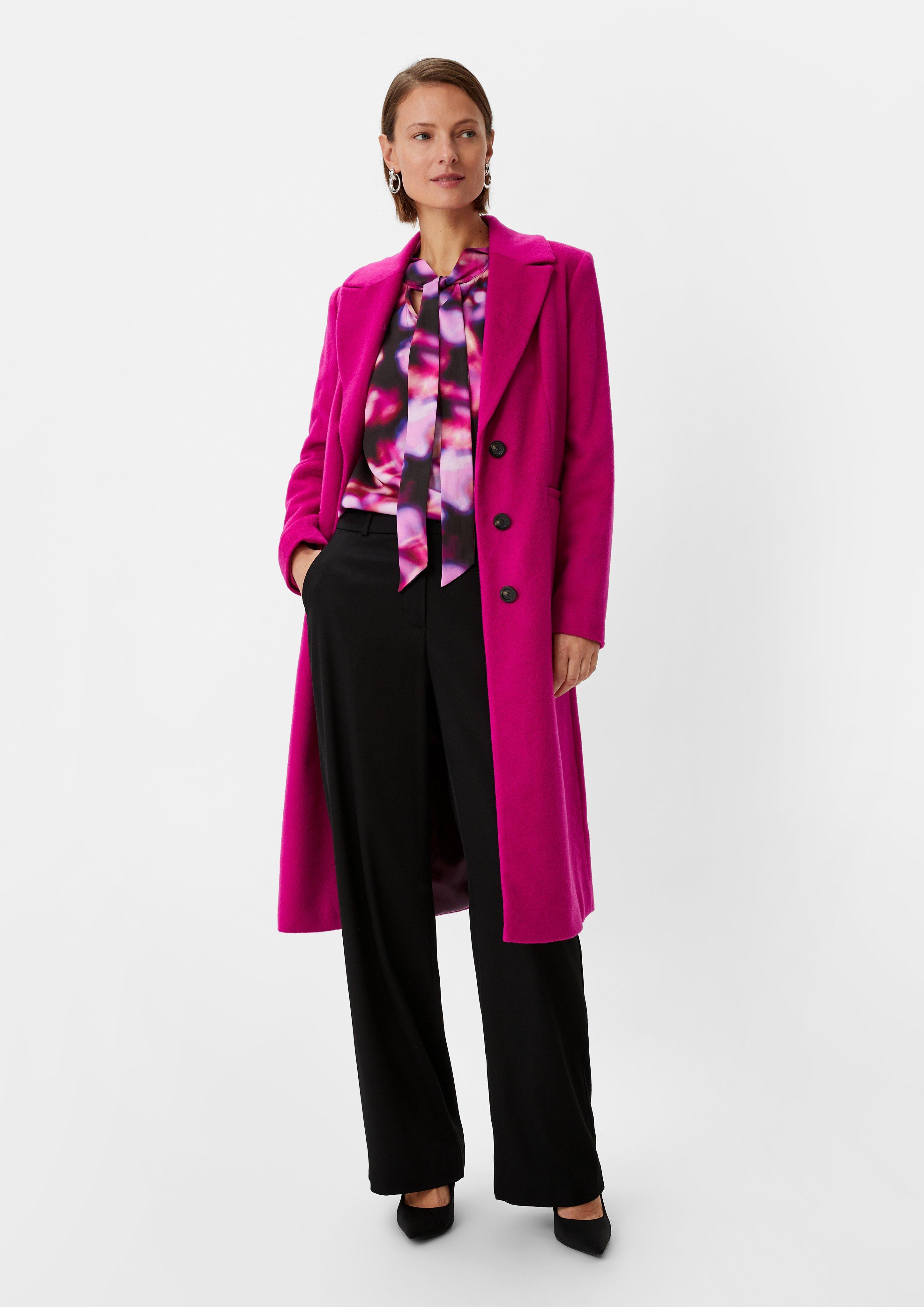 Viskosebluse mit Schluppe - fuchsia