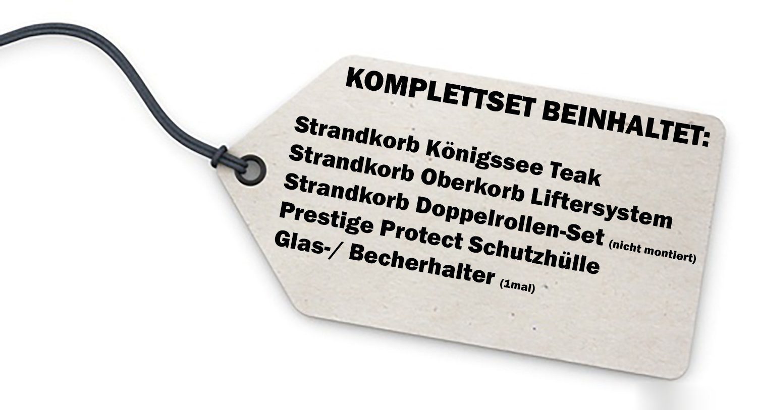 bene living Strandkorb Königssee 2,5-Sitzer Teak - PE shell - Modell 581, BxTxH: 142x95x170 cm, Volllieger ca. 175 Grad, Ostsee-Strandkorb Komplettset, inkl. Liftersystem und Bullaugen