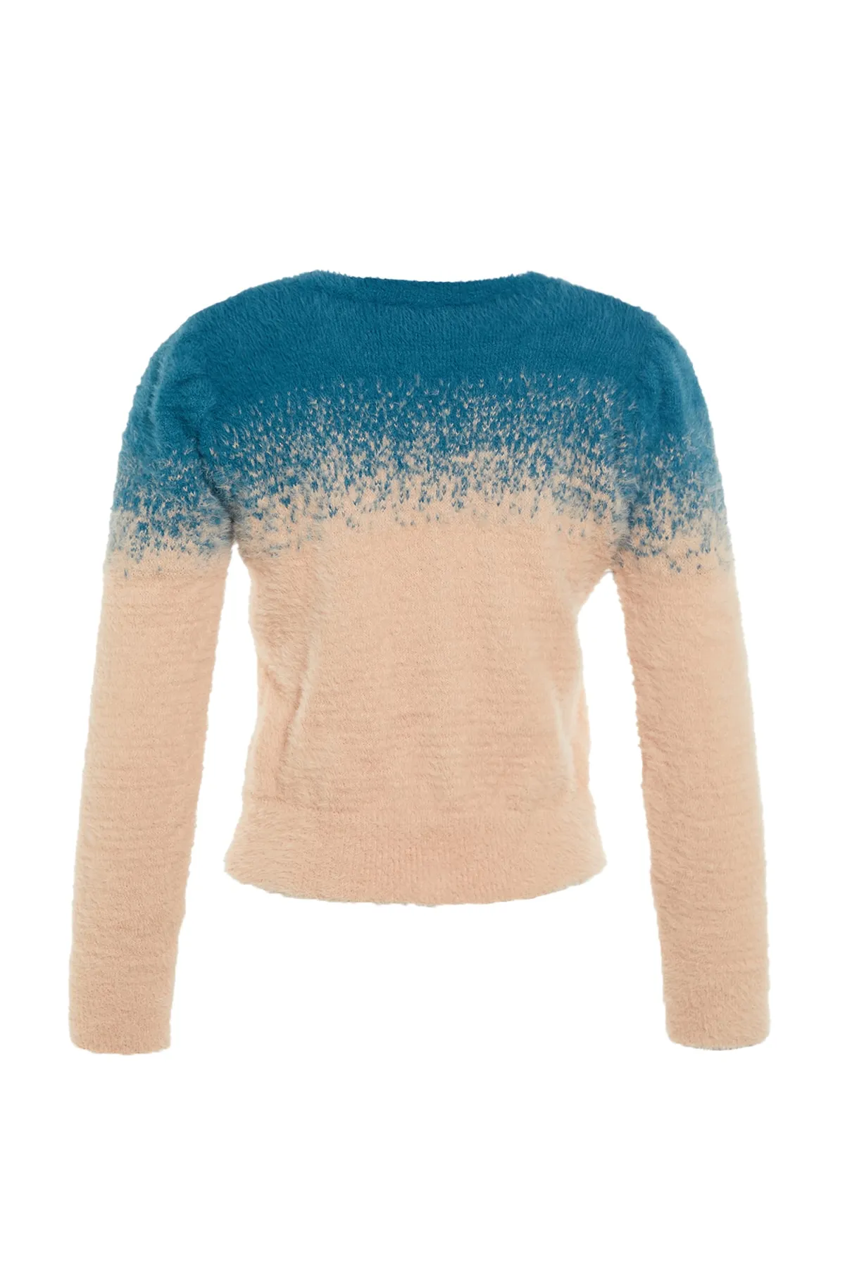 Trendyol Collection  Petrolfarbener Fuzzy-Strickpullover TWOAW22KZ0092
