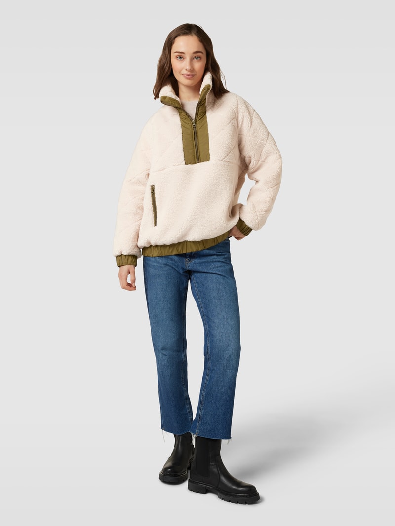 Fleecejacke aus Teddyfell in Schlupfform in beige