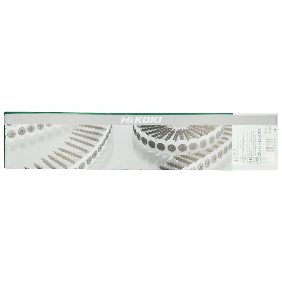 Αξεσουάρ HiKOKI 754601 1000 βίδες σε δεσμίδα PH2/λεπτό σπείρωμα/3,6 x 25 mm/για γυψοσανίδα