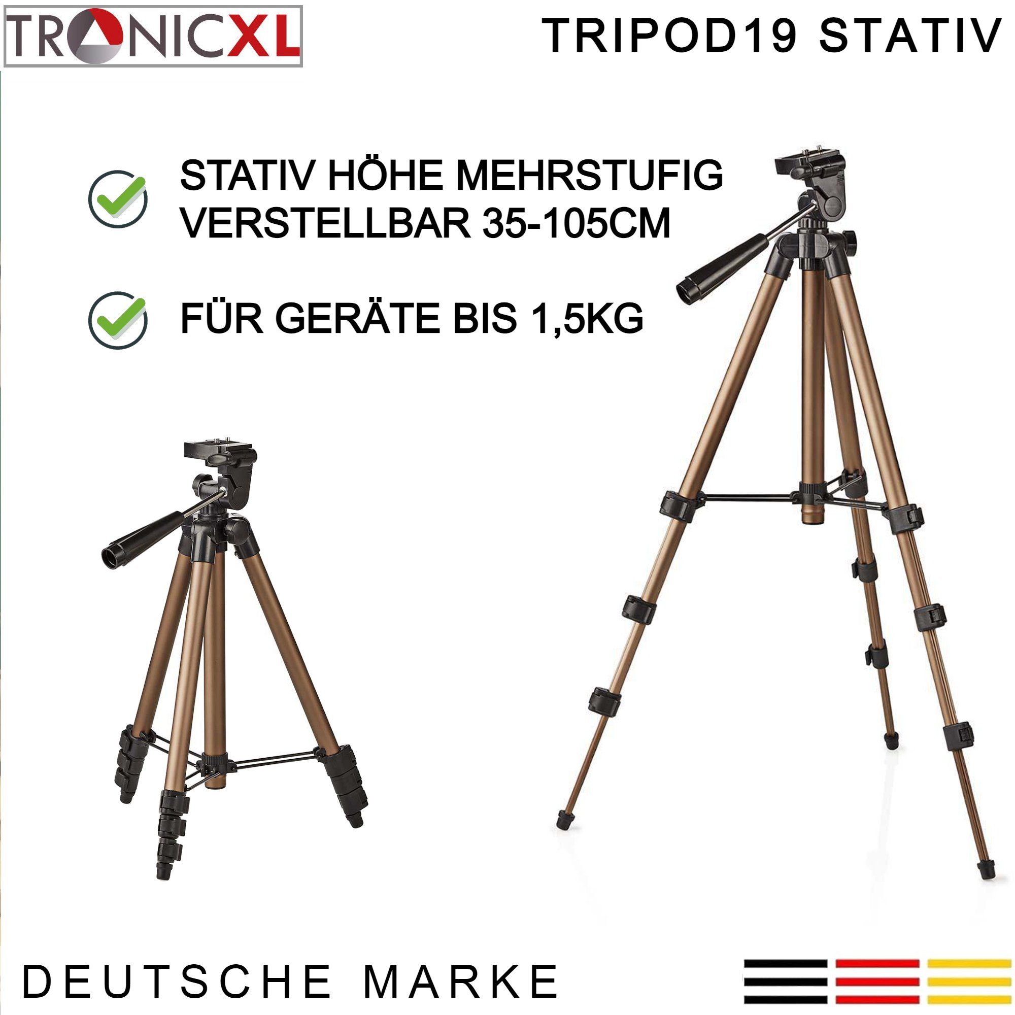 TronicXL TRIPOD 19 Stativ für Fernglas Spektiv Baader Nikon Bresser Vivid Fernglas
