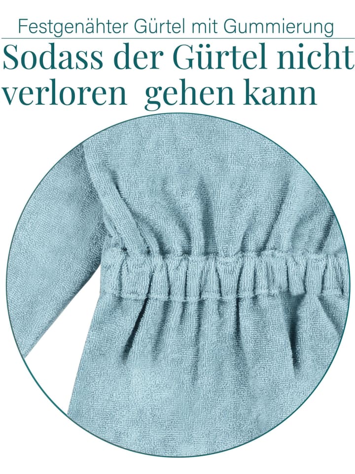 normani Frottee Kinderbademantel aus Bio-Baumwolle in Hellblau günstig kaufen