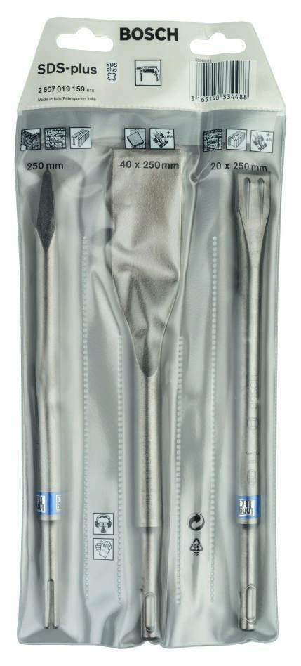 „Bosch Blue Accessories“ 2607019159 3 dalių kaltų rinkinys SDS-plus