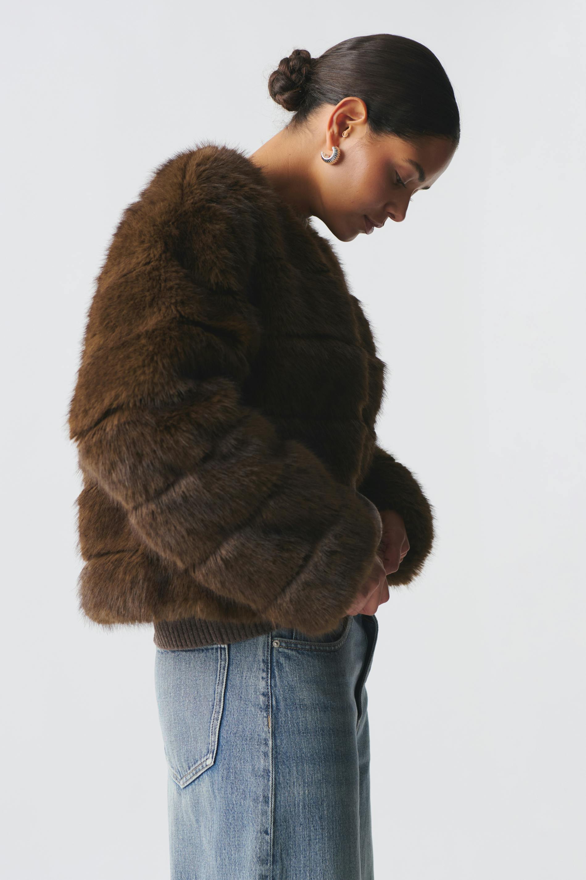 Faux fur short jacket