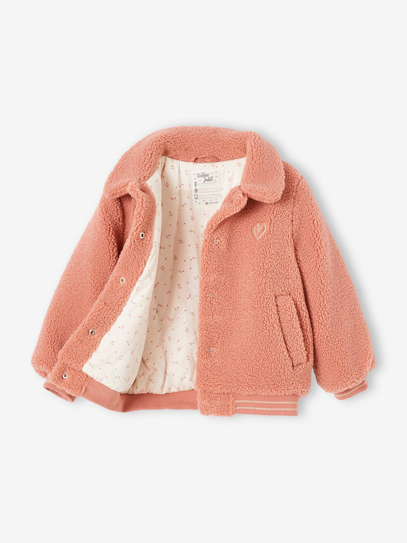 Blouson douillet style teddy en sherpa fille blush