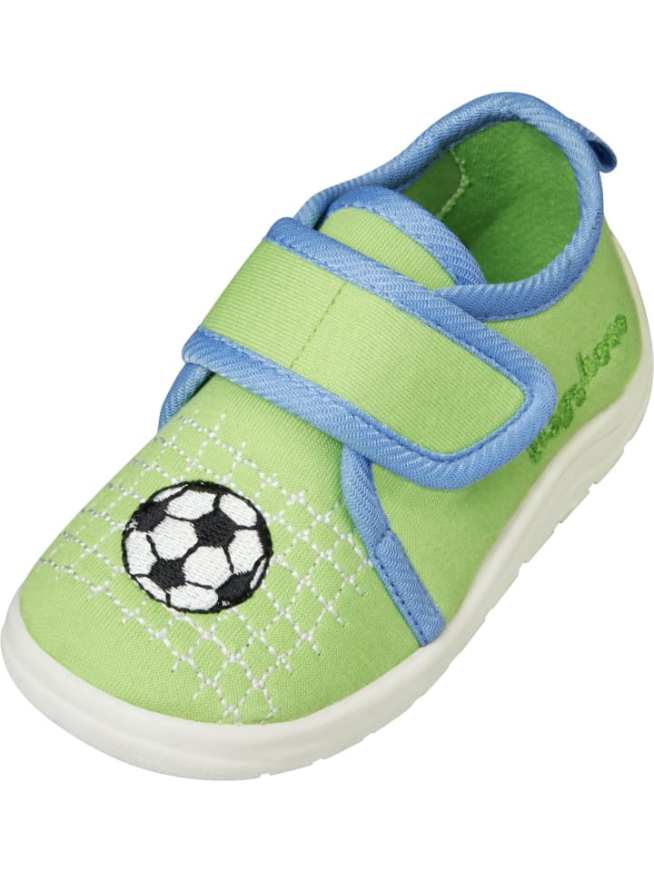 Playshoes Hausschuh Fußball in Grün günstig kaufen