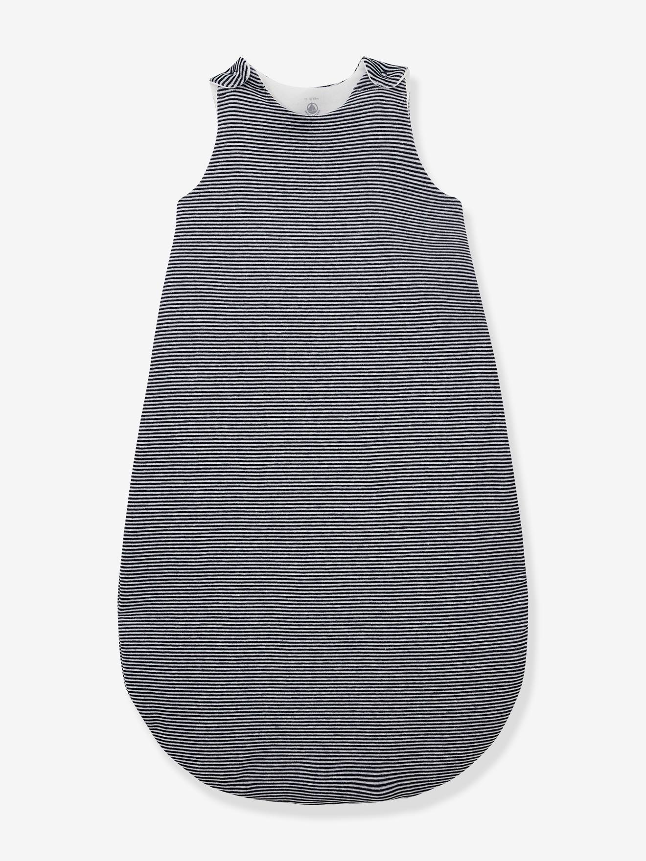 Gigoteuse marinière en velours de coton bio PETIT BATEAU marine