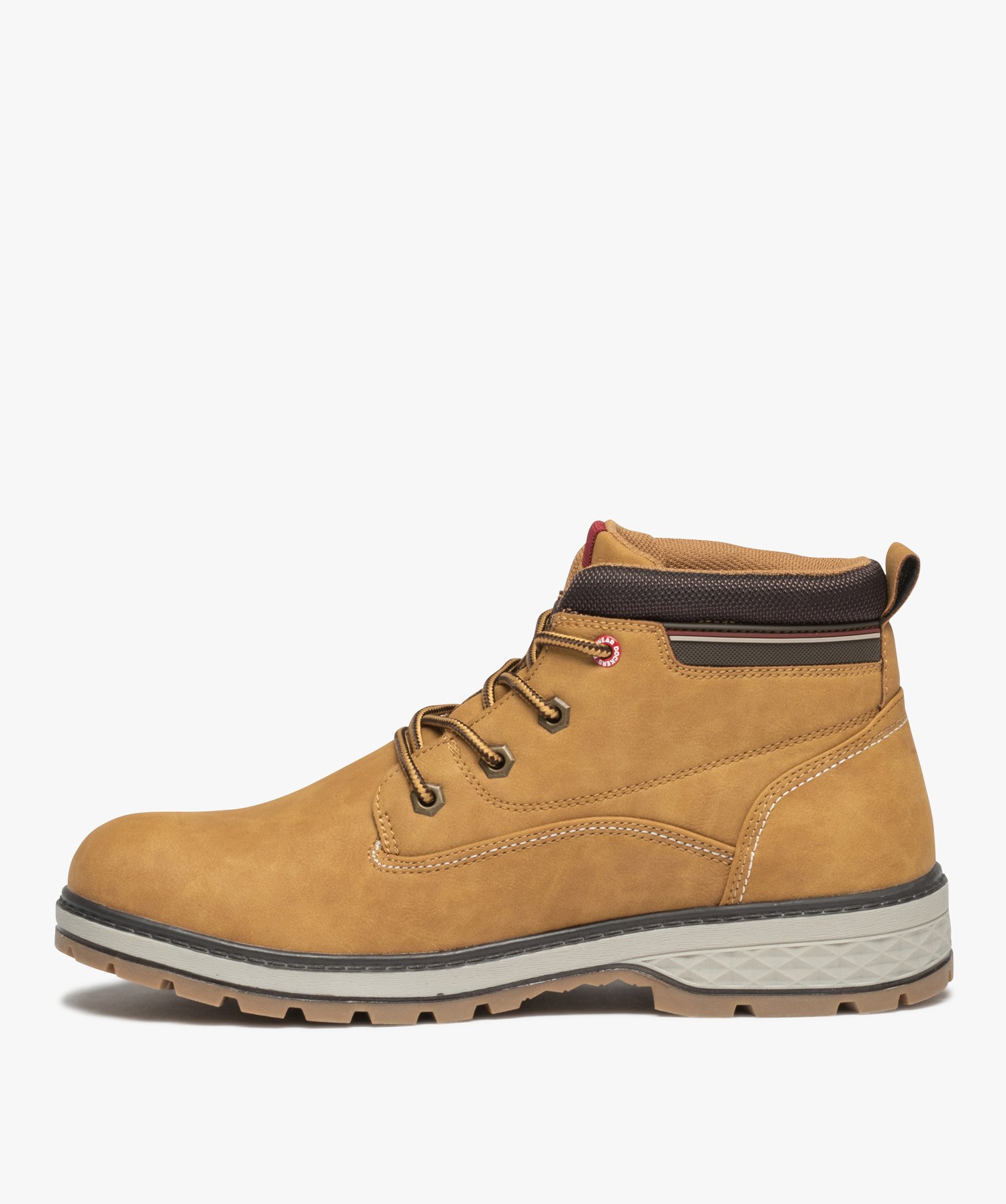 Boots homme à semelle crantée et à lacets bicolores - Doc... camel | GEMO