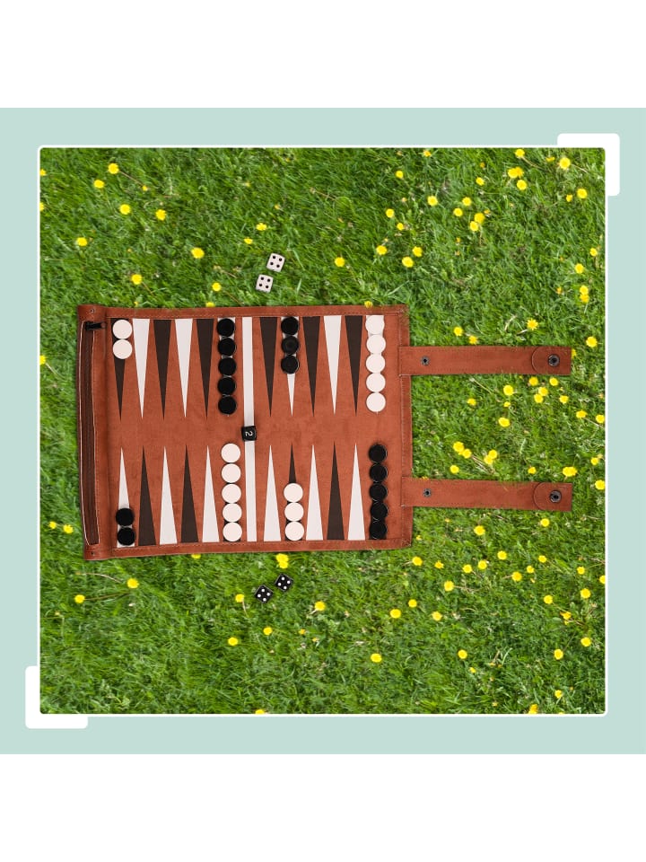 relaxdays Backgammon in Rotbraun günstig kaufen onesize