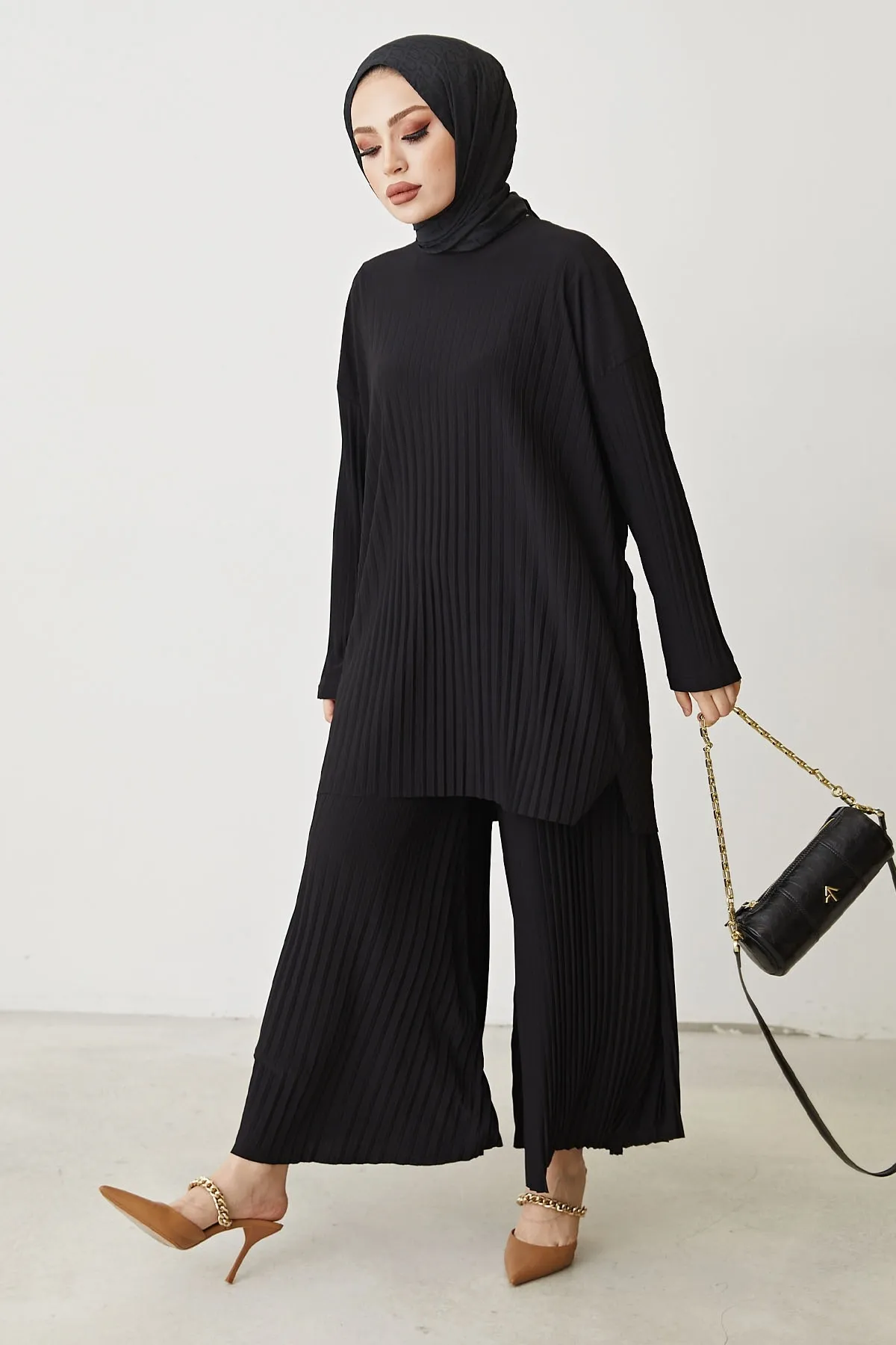 InStyle  Mila Faltenhosen-Tunika-Doppelset - Schwarz