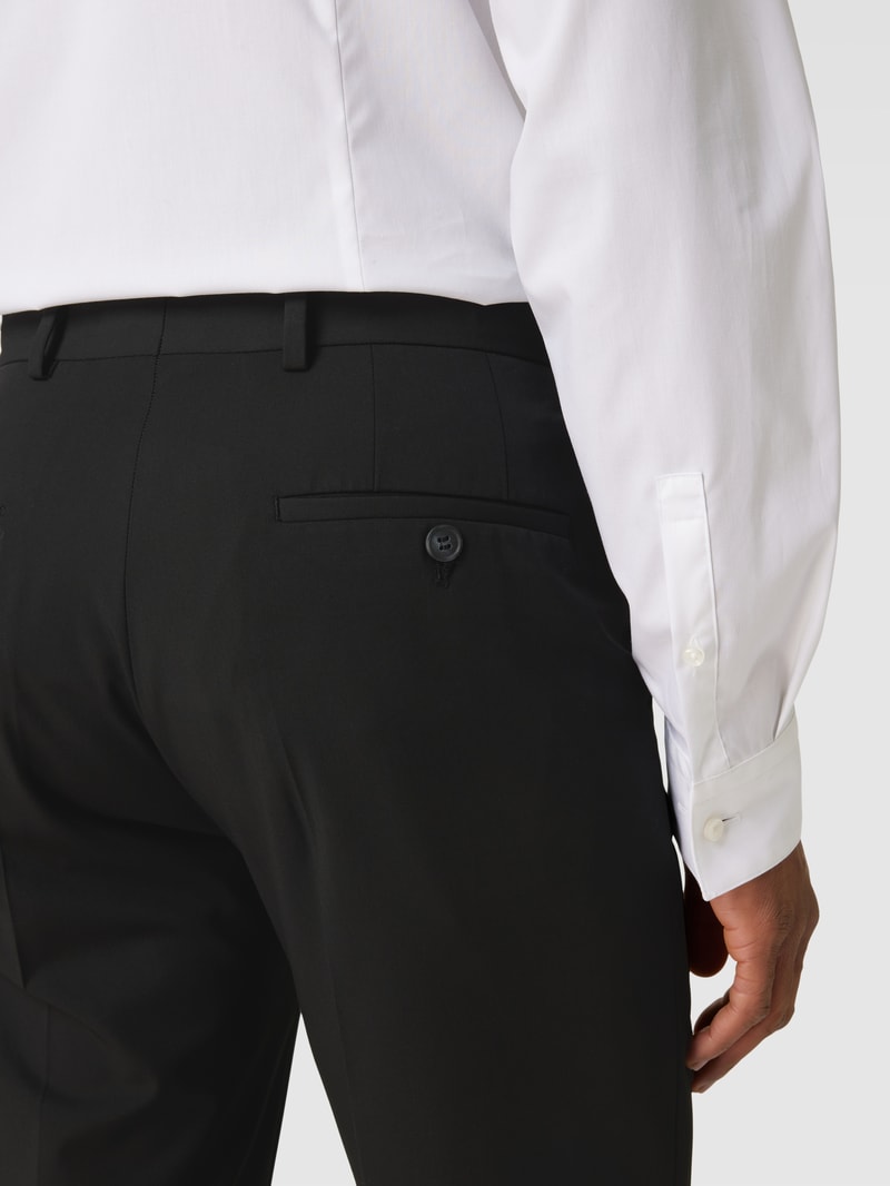 Slim Fit Anzughose mit Knopf- und Reißverschluss in schwarz