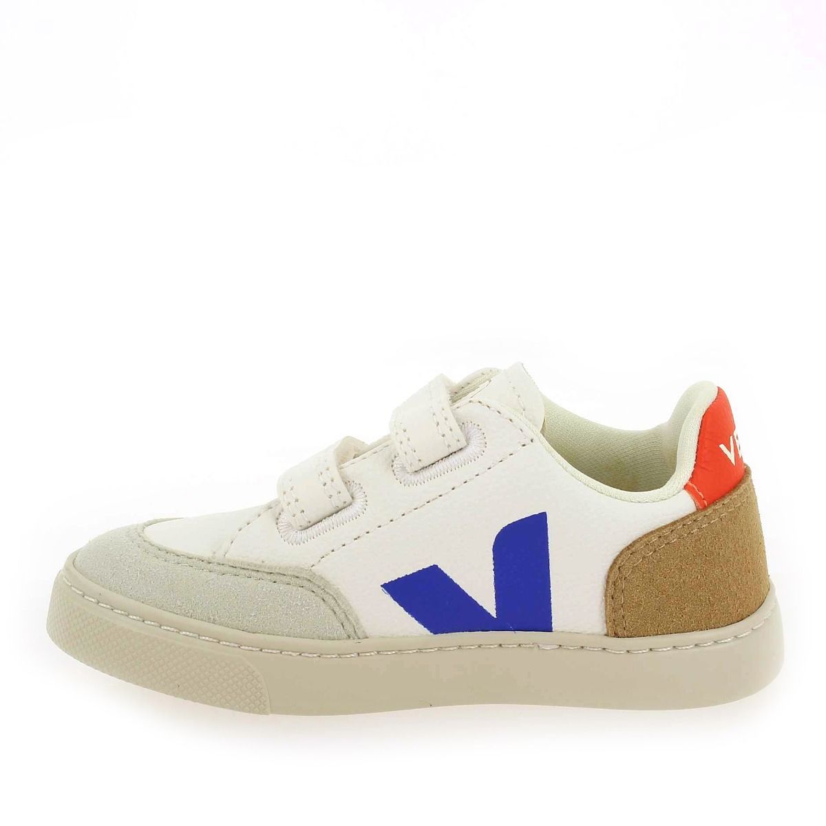 Veja  SMALL V12 VELCRO H23 - Blanc Bleu
