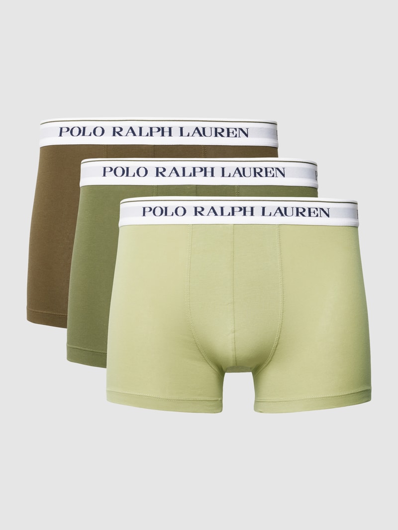 Trunks mit elastischem Logo-Bund im 3er-Pack in olivgrün
