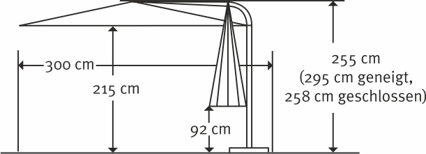 Schneider Schirme Schneider Ampelschirm Genua, ca. 300 cm Ø, anthrazit